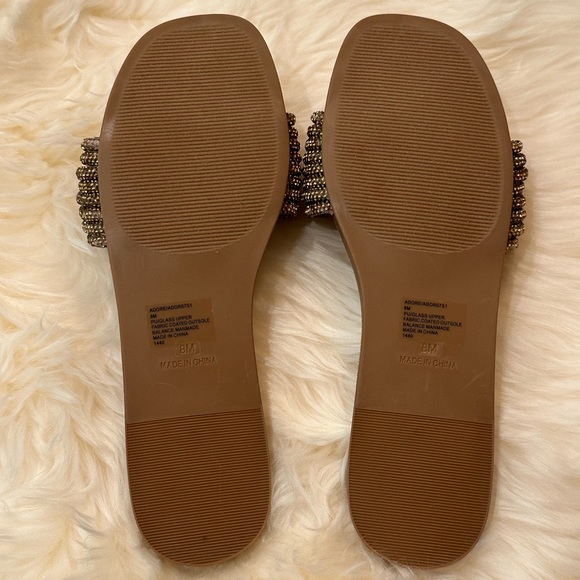 Steve Madden Adore Bronze Rhinestone Sandals / Slides - Size 8 - Picture 5 of 6